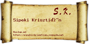 Sipeki Krisztián névjegykártya
