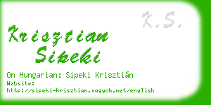 krisztian sipeki business card